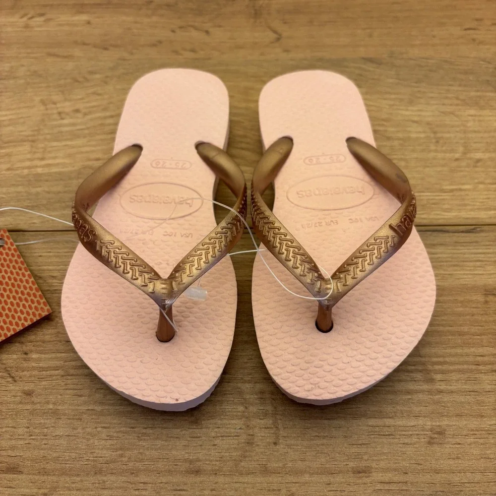 HAVAIANAS Top Tiras Flip Flops Ballet Rose Pink Kids Size 10C Summer Beach